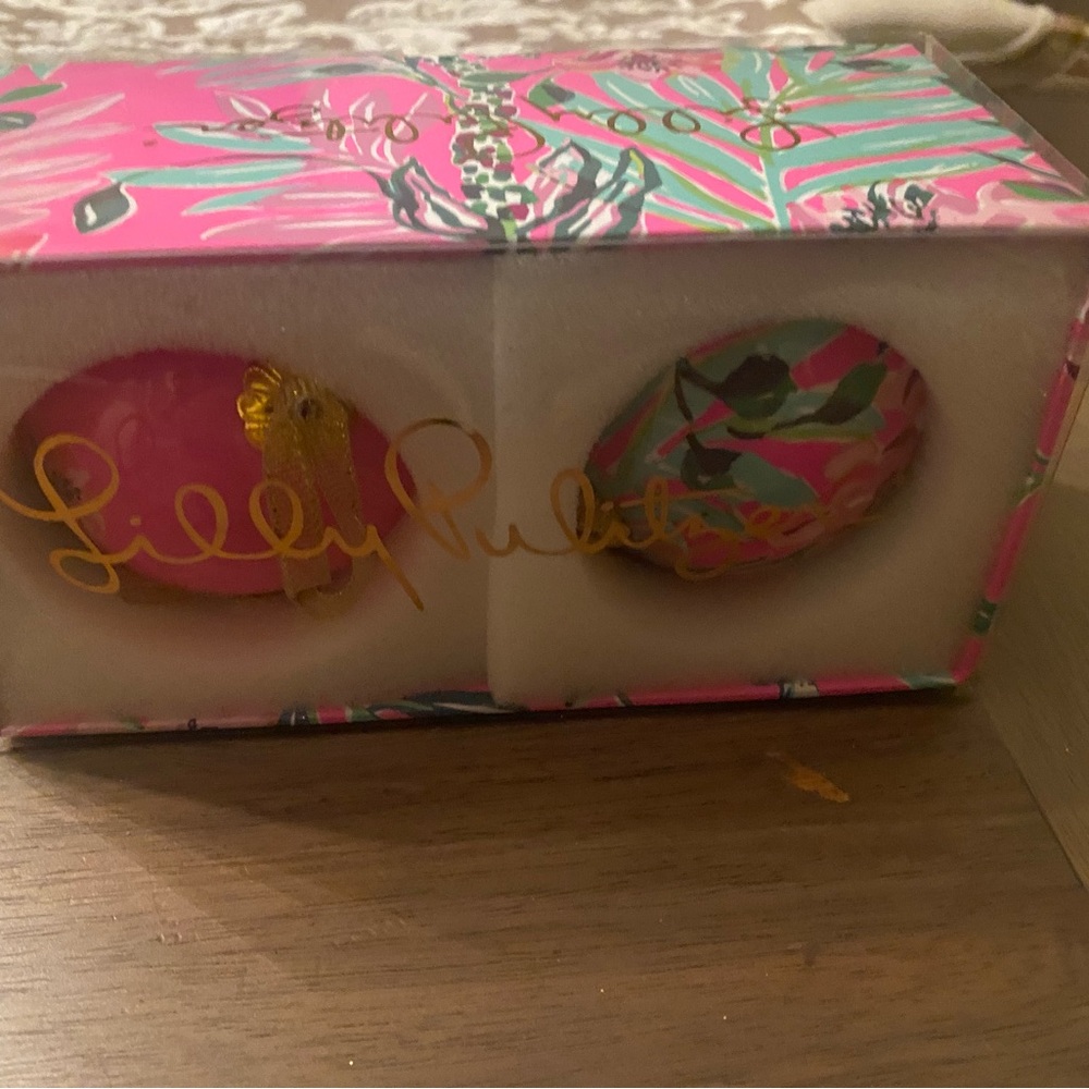 Lilly Pulitzer Pink and Green Holiday Ornaments